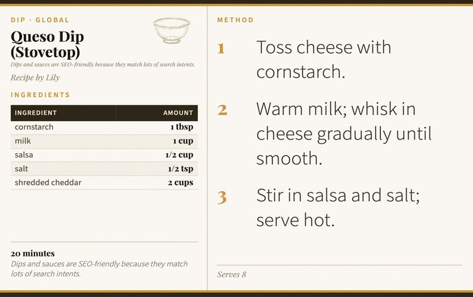 Queso Dip (Stovetop) recipe card
